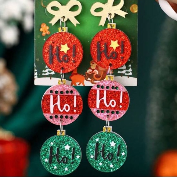 Ho Ho Ho Dangle Earrings - Picture 3 of 7